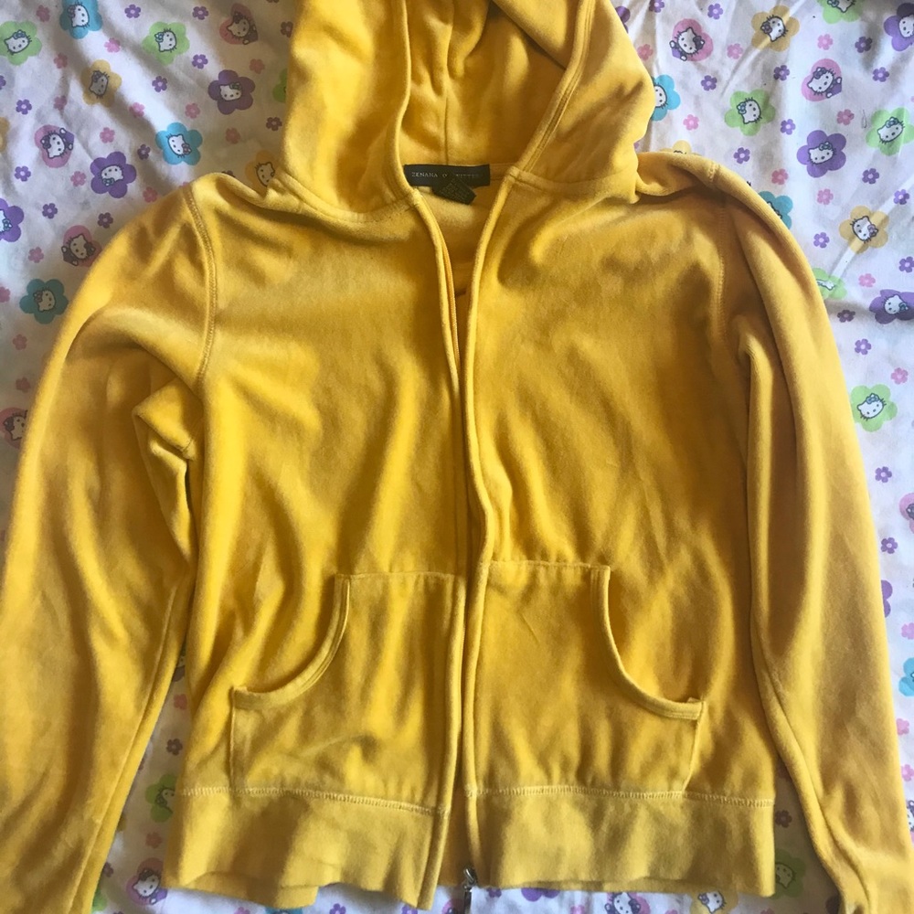 yellow velvet sweater